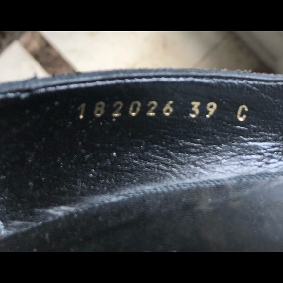Authentic GUCCI Italy Bamboo Black LOGO Peep Toe Heels IT 39C/9 US - Picture 10 of 12